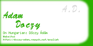 adam doczy business card